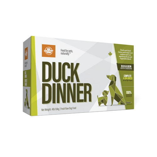Big Country Raw Duck Dinner raw frozen dog food 4 lb carton