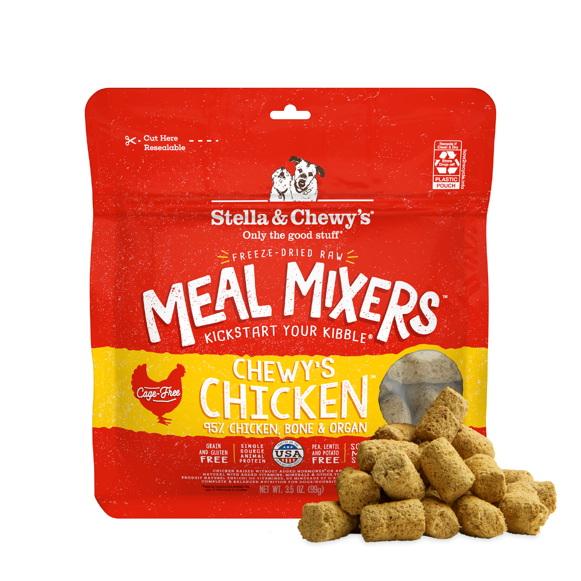 Stella & Chewy's Freeze-Dried Raw Meal Mixers Chewy's Chicken Dog Food Topper 3.5 oz