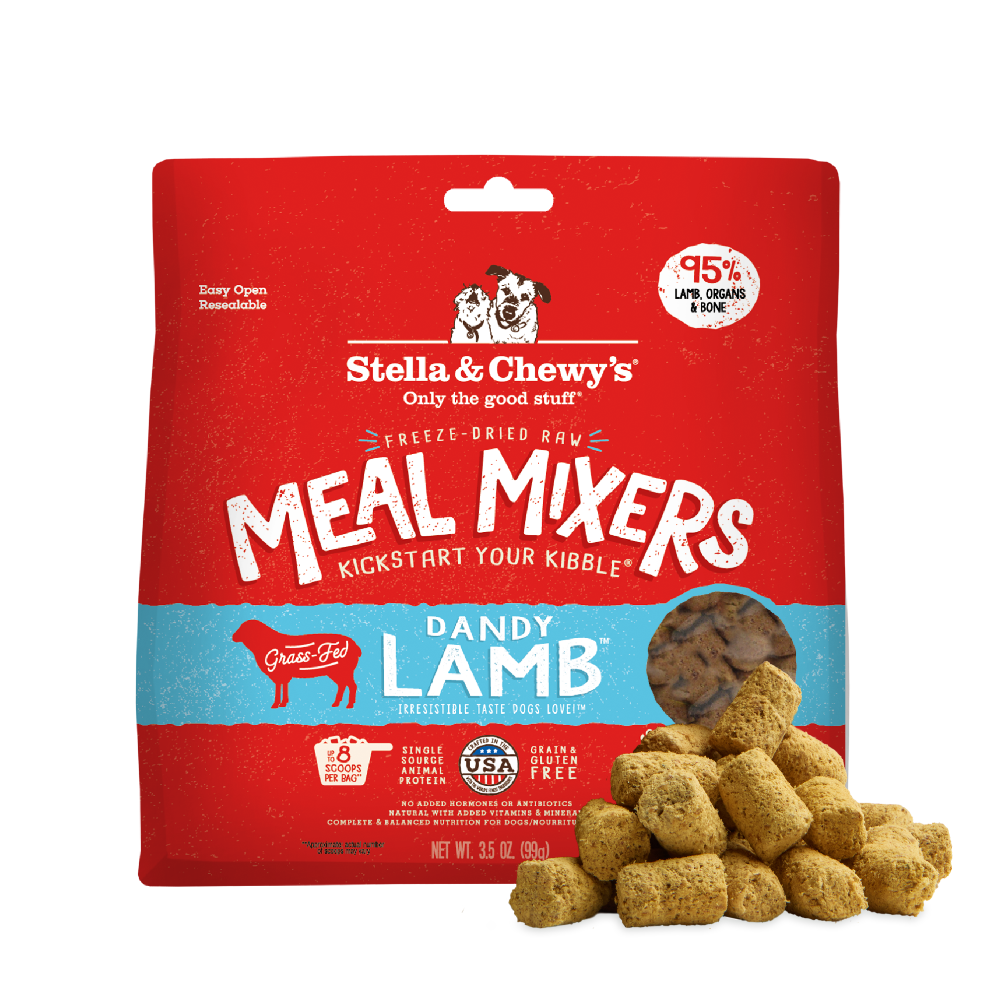 Stella & Chewy's Freeze-Dried Raw Meal Mixers Dandy Lamb Dog Food Topper 3.5 oz