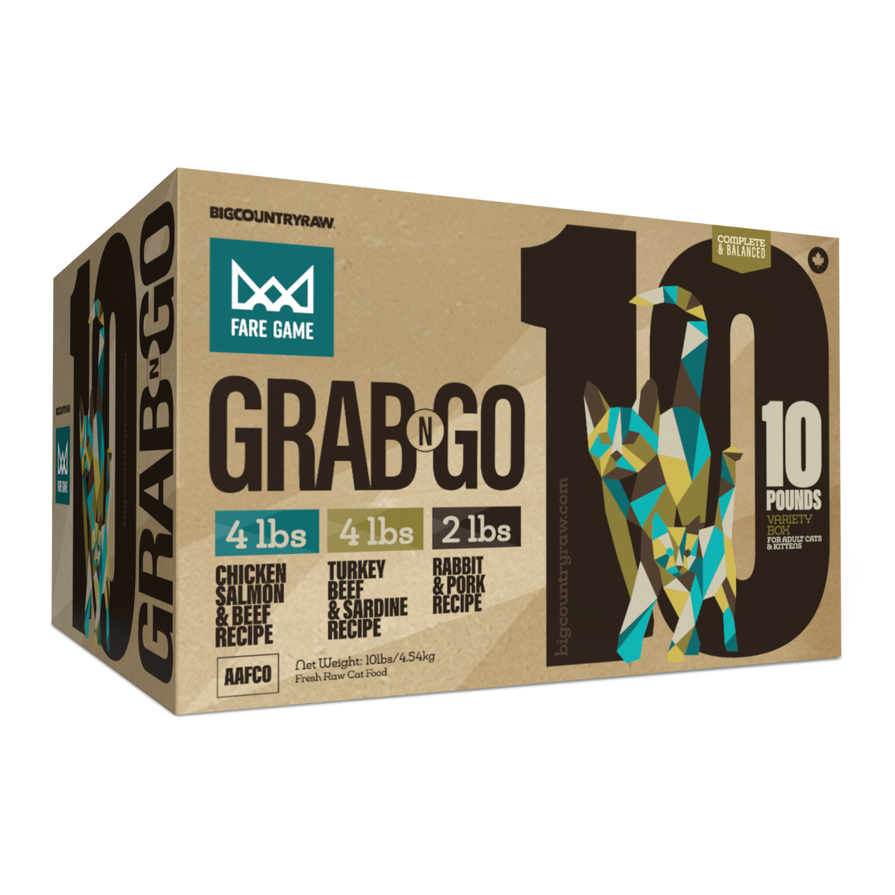 Big Country Raw Fare Game Grab N Go 10 lb raw frozen cat food