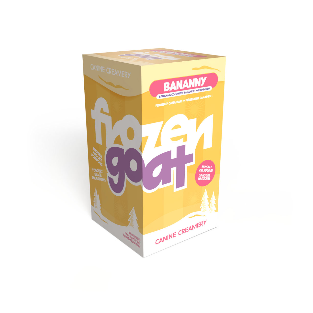 Big Country Raw Frozen Goat Bananny 300 mL banana coconut frozen dog treat