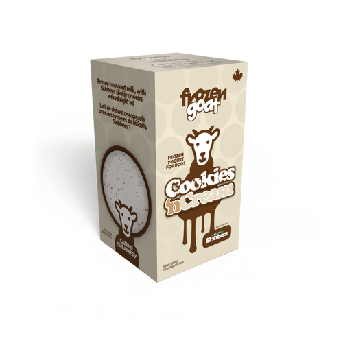 Big Country Raw Frozen Goat Cookies and Cream frozen yogurt treat 300 mL three-cup box