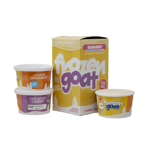 Big Country Raw Frozen Goat Bananny 300 mL banana coconut frozen dog treat