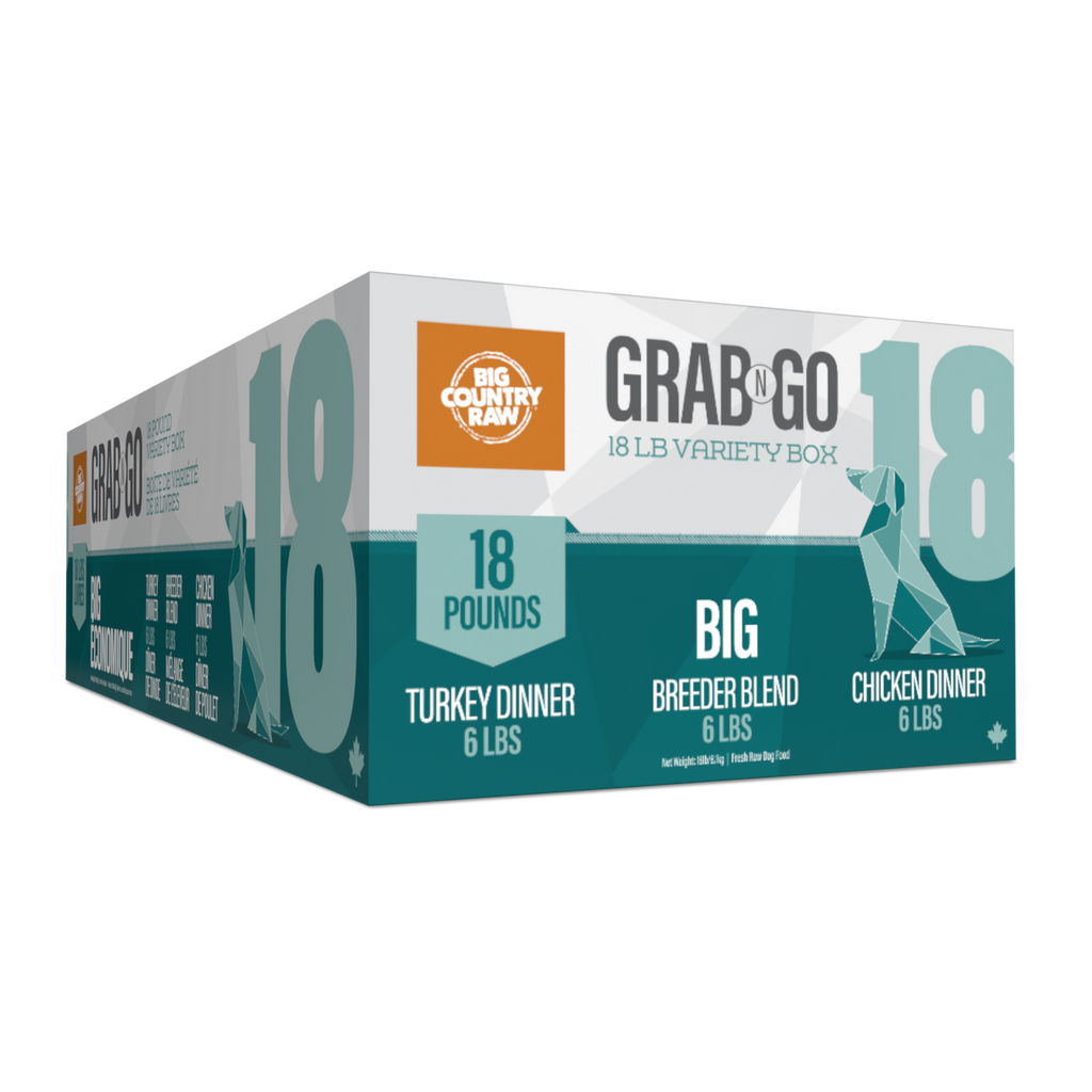Big Country Raw Grab N Go Big raw frozen dog food 18 lb box