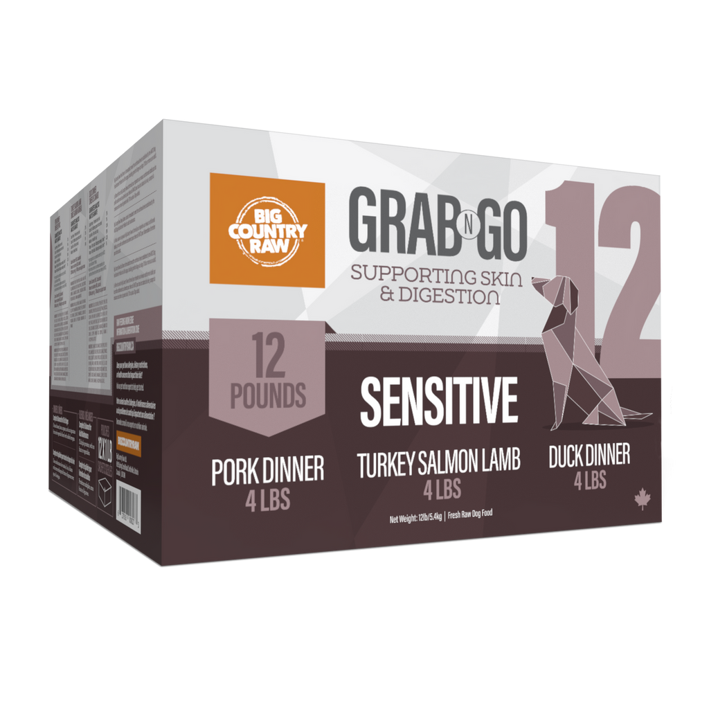Big Country Raw Grab N Go Sensitive raw frozen dog food 12 lb box