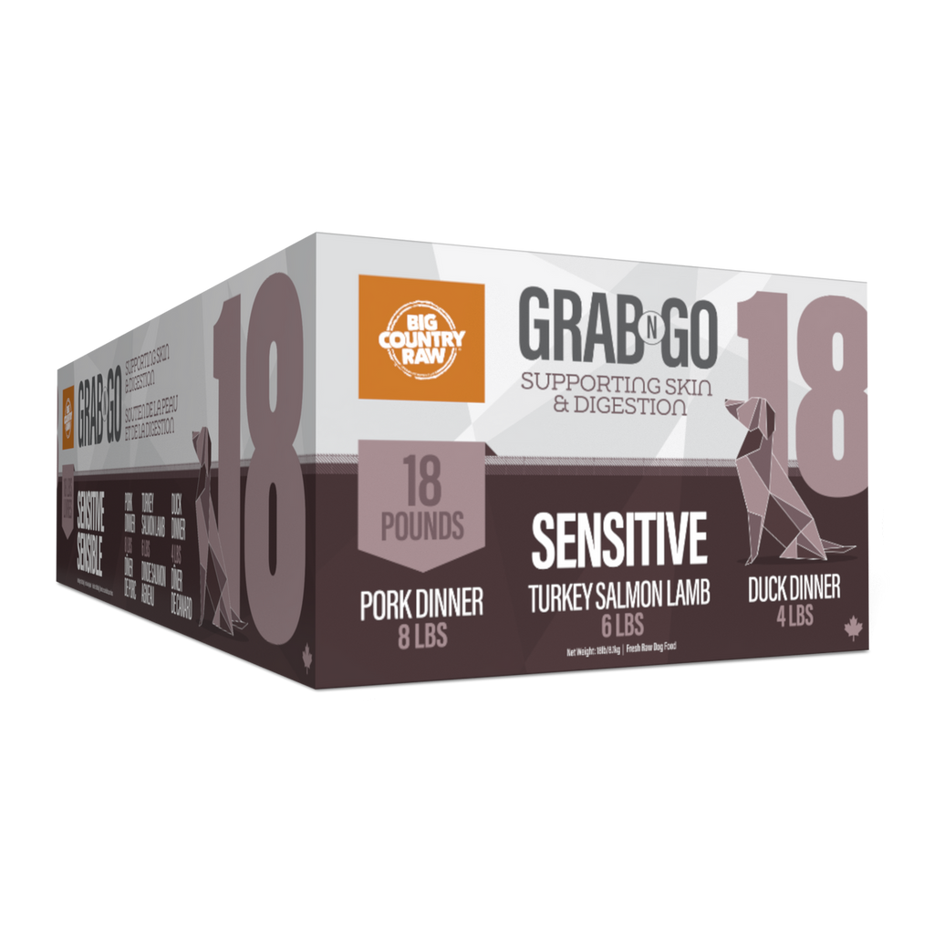 Big Country Raw Grab N Go Sensitive raw frozen dog food 18 lb box