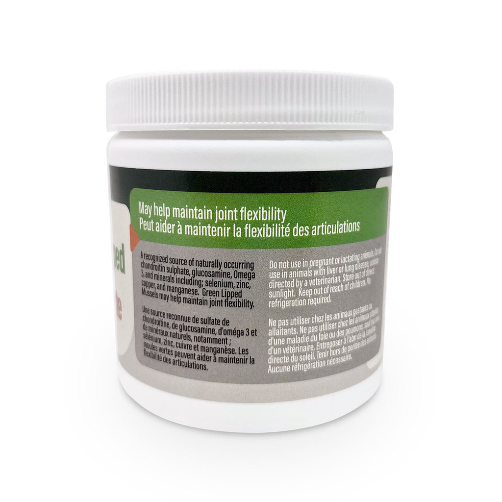 Thrive Green Lipped Mussels powdered joint supplement for dogs 160 g container