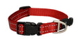 Rogz Utility Classic Dog Collar Medium Red with reflective stitching and Smart-Loc buckle