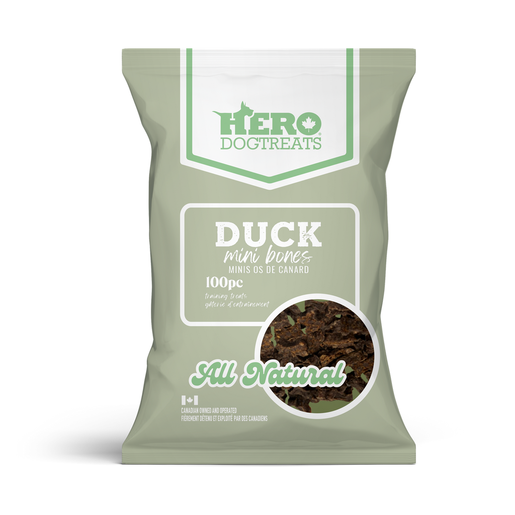 Hero Dog Treats Duck Mini Bones 100 piece 75g training treats