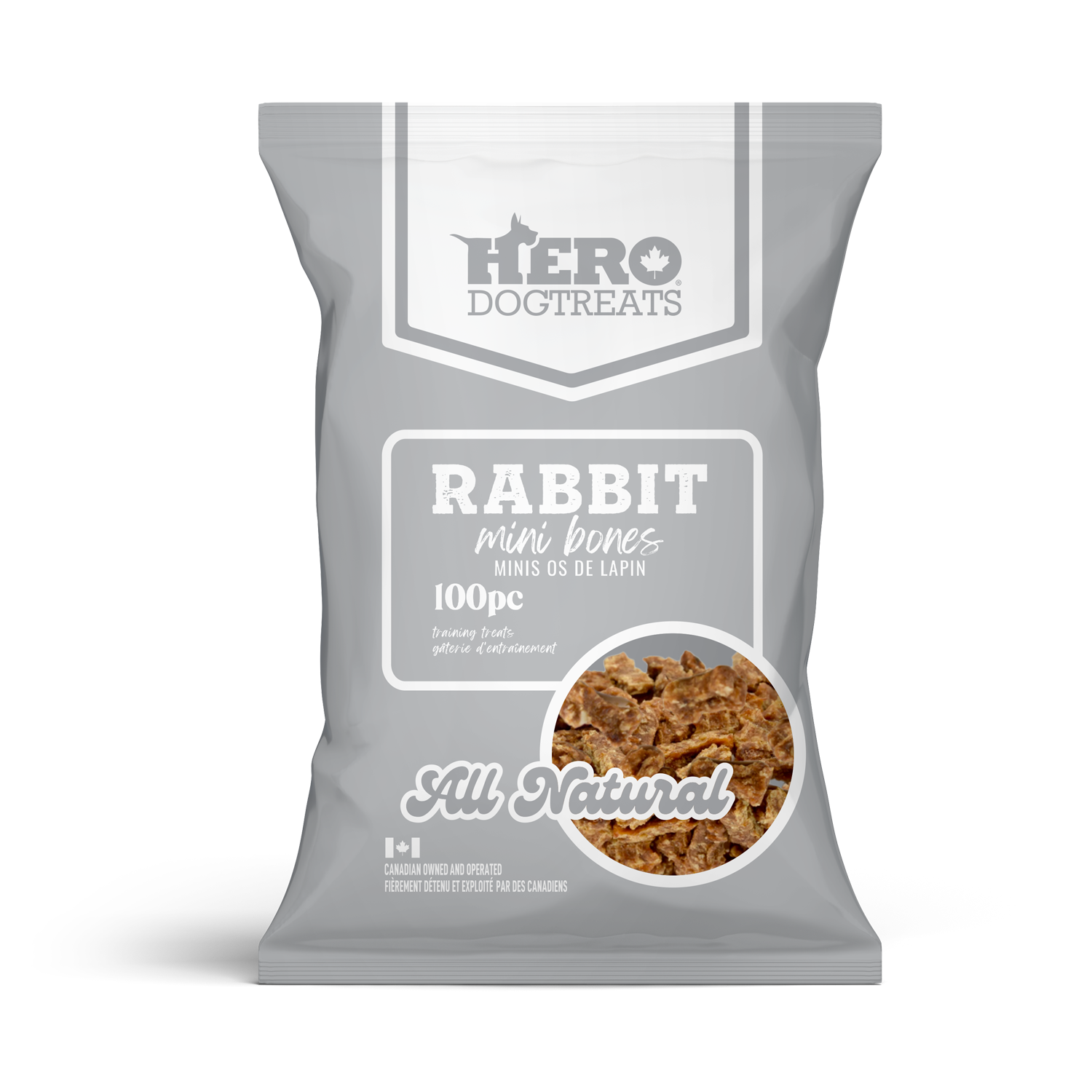 Hero Dog Treats Rabbit Mini Bones 100 piece 75g hypoallergenic training treats