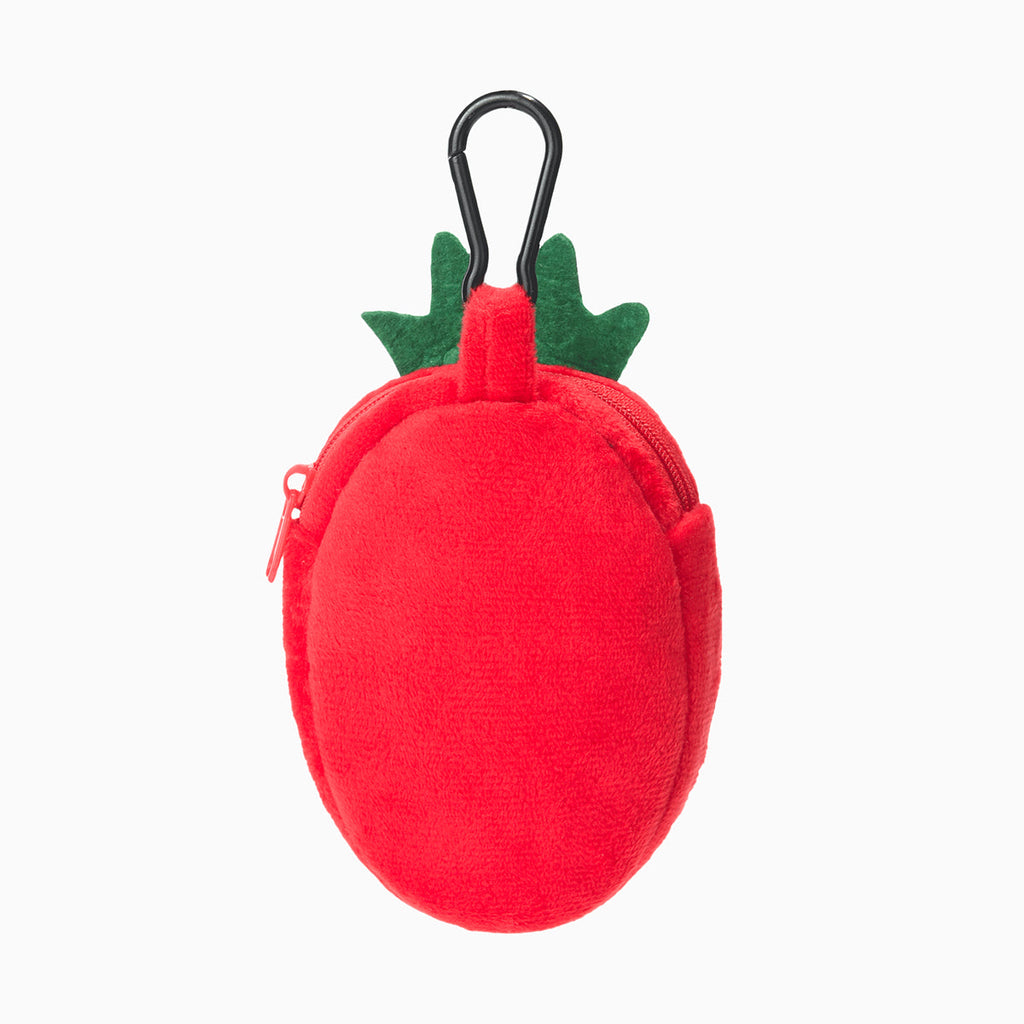 HugSmart Pooch Pouch Poop Bag Holder Strawberry soft plush dispenser with leash clip