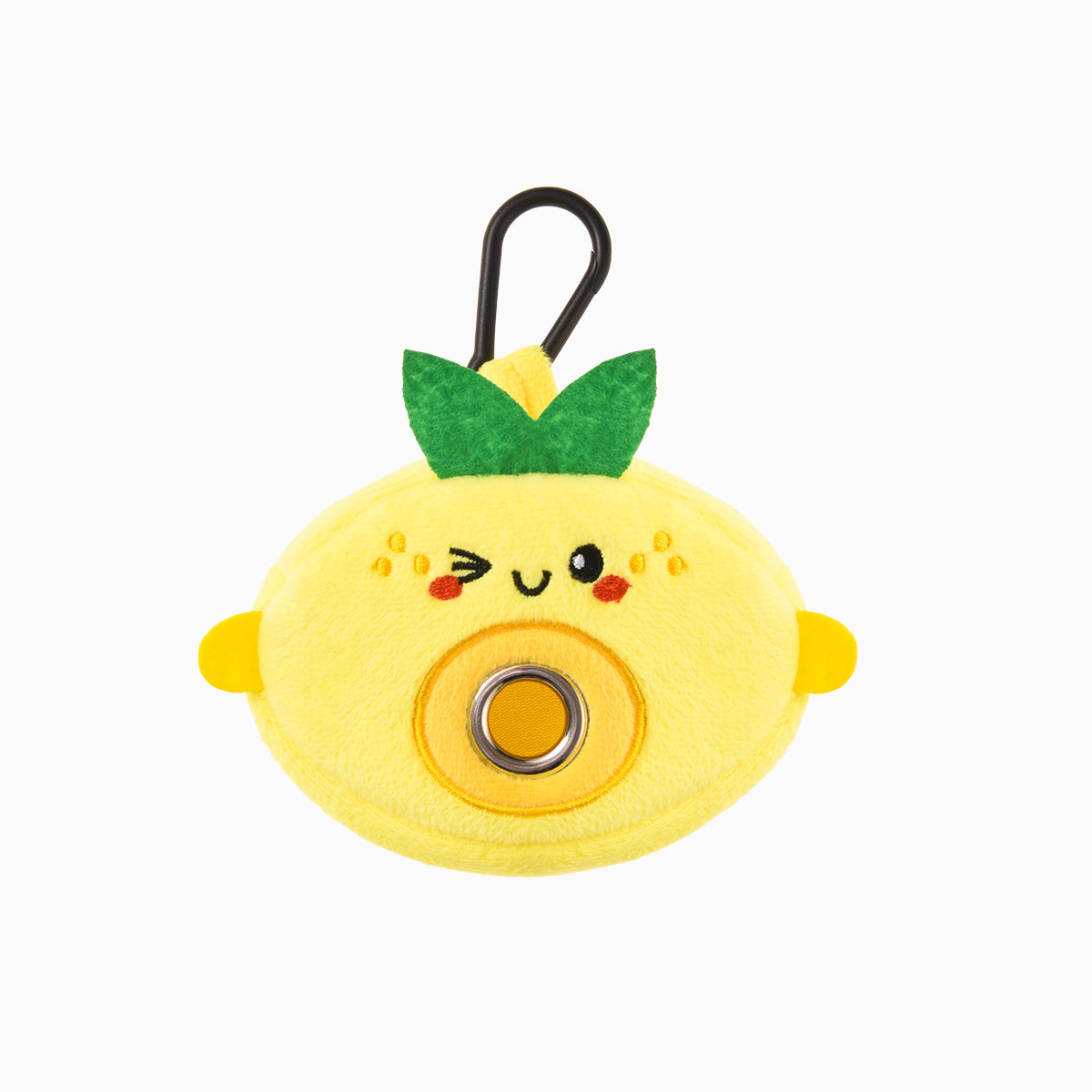 HugSmart Pooch Pouch Poop Bag Holder Lemon soft plush dispenser with leash clip
