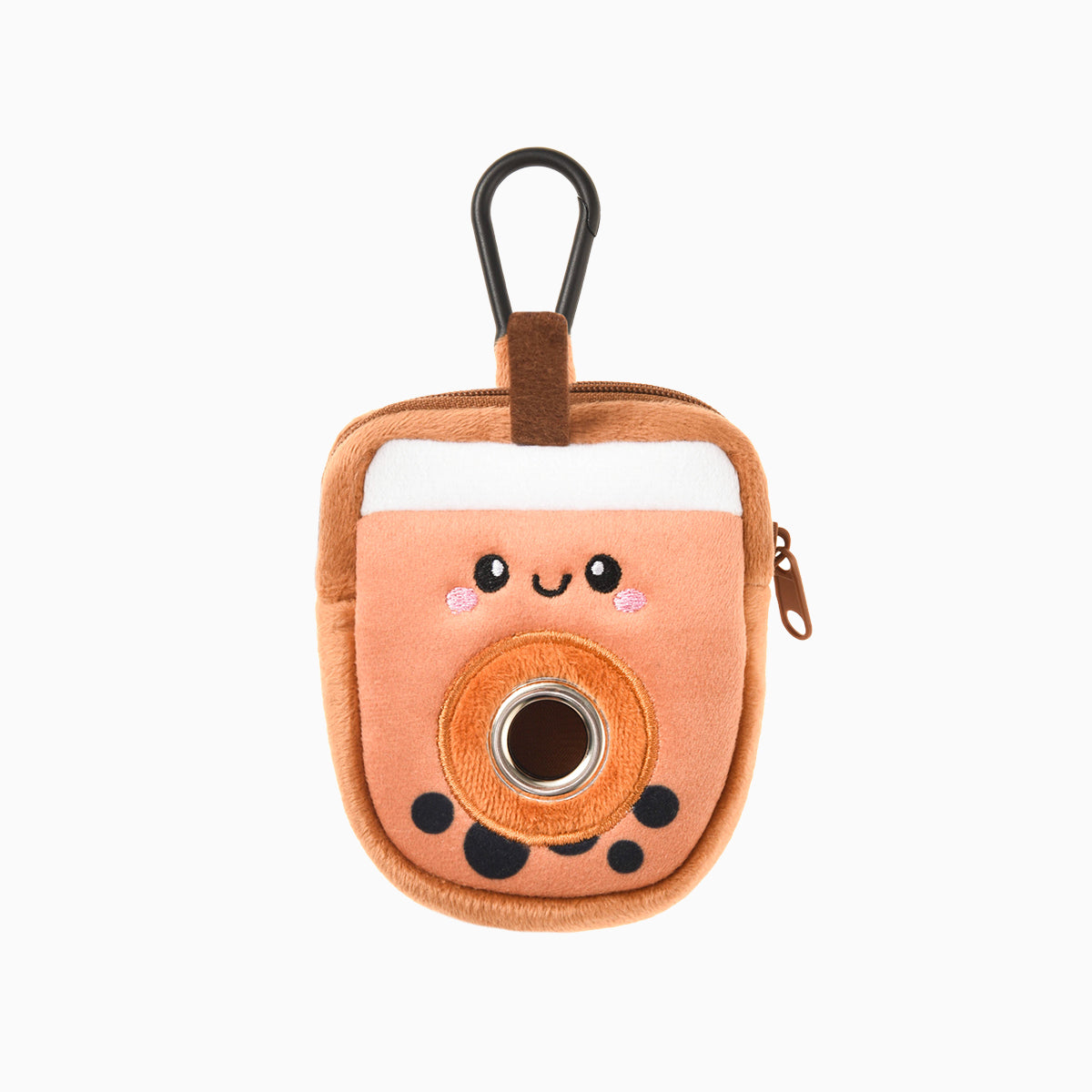 HugSmart Pooch Pouch Poop Bag Holder Bubble Tea soft plush dispenser with leash clip