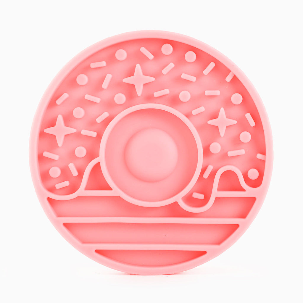 HugSmart donut lick mat slow feeder food-safe silicone with suction cups