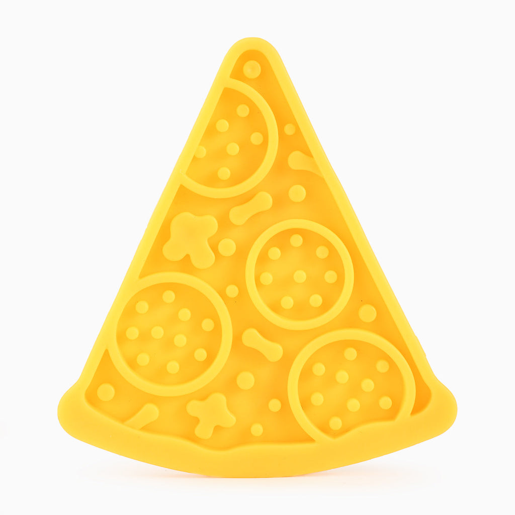 HugSmart pizza-shaped TPE lick mat slow feeder with suction cups