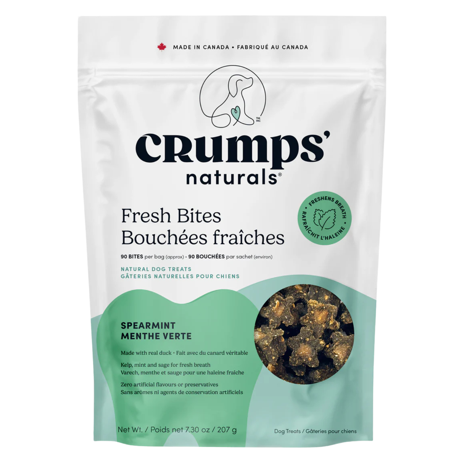 Crumps' Naturals Plaque Buster Fresh Bites dental dog treats 207g bag
