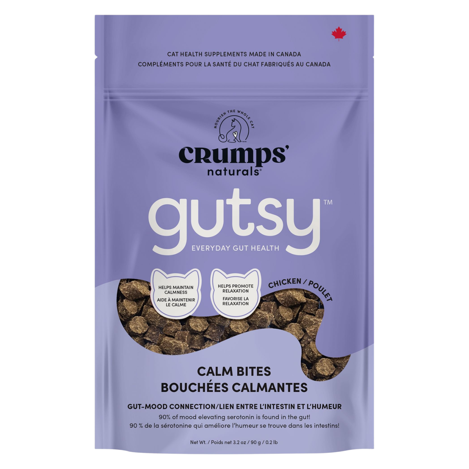 Crumps' Naturals Gutsy Cat Calm Bites functional soft bites bag 90g