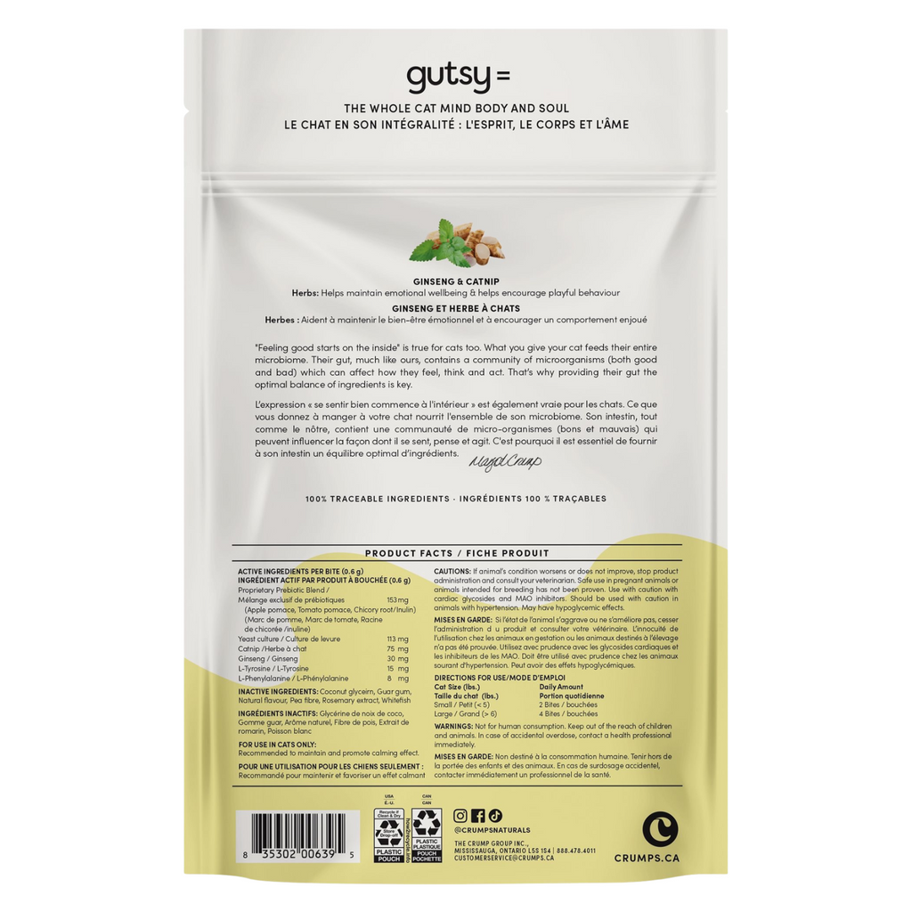 Crumps' Naturals Gutsy Cat Happy Bites functional cat treats 90g bag