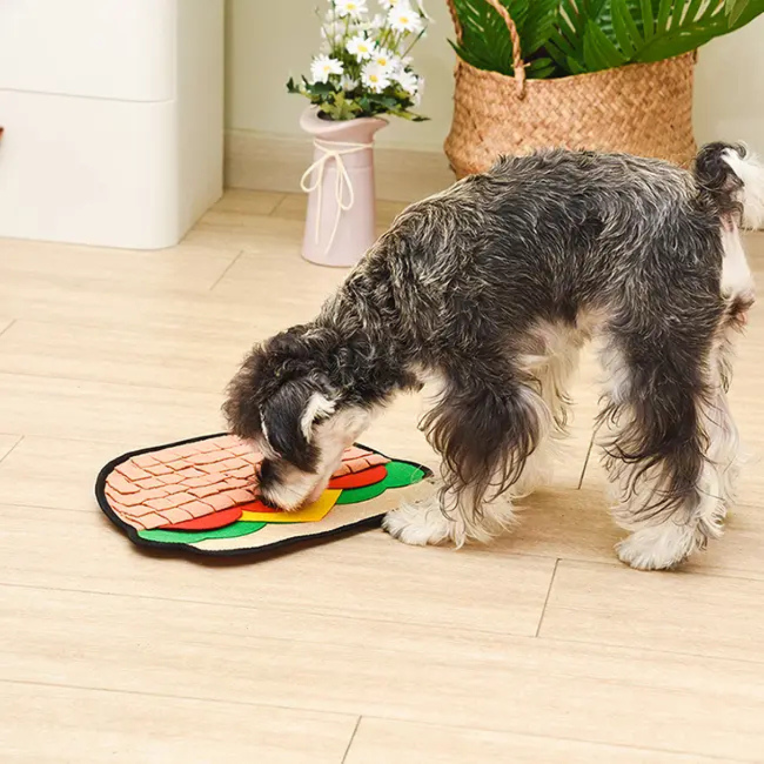 HugSmart Sniff & Seek Snuffle Mat Hamburger design for small dogs and cats