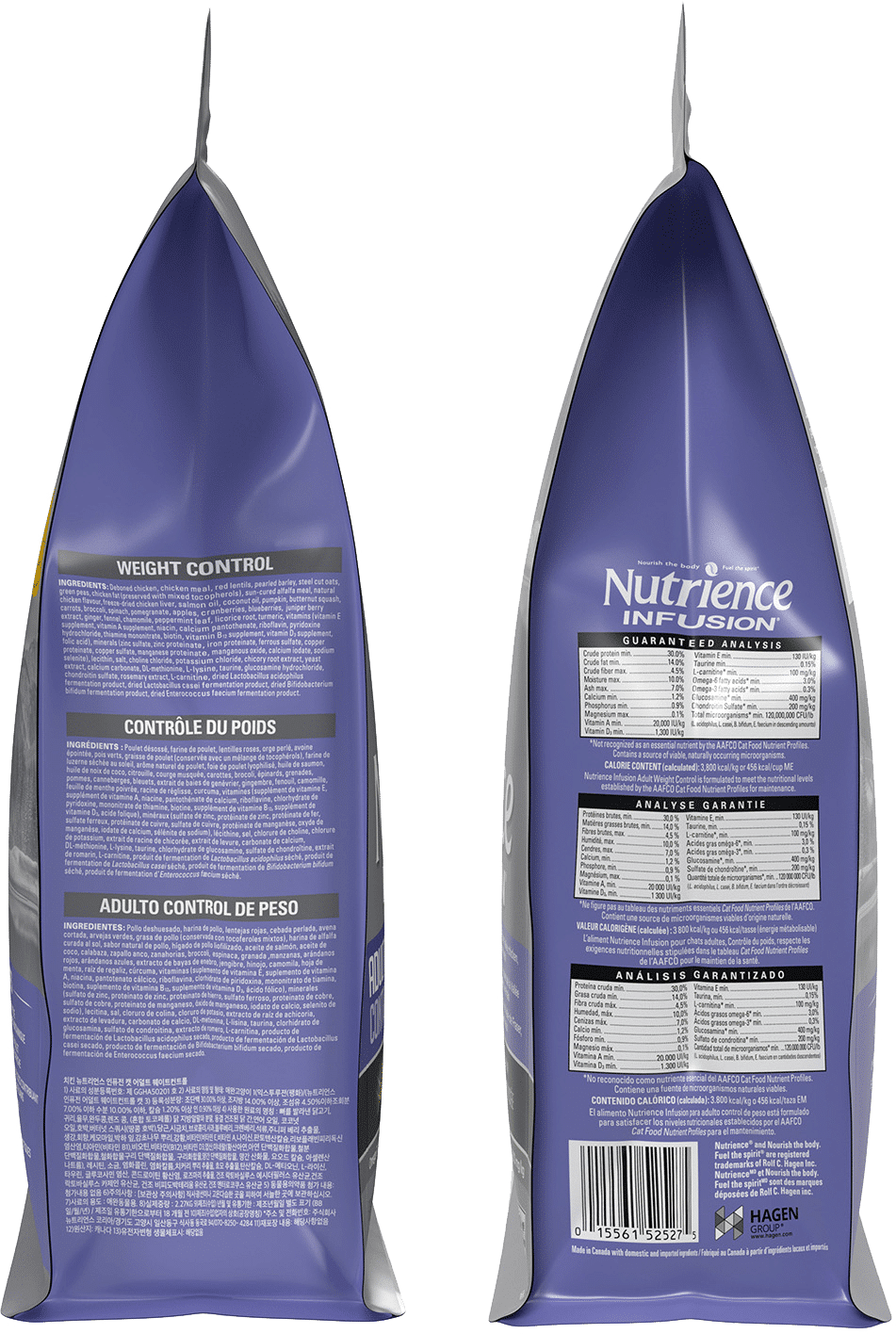 Nutrience Infusion Adult Weight Control Cat Food 5 kg bag