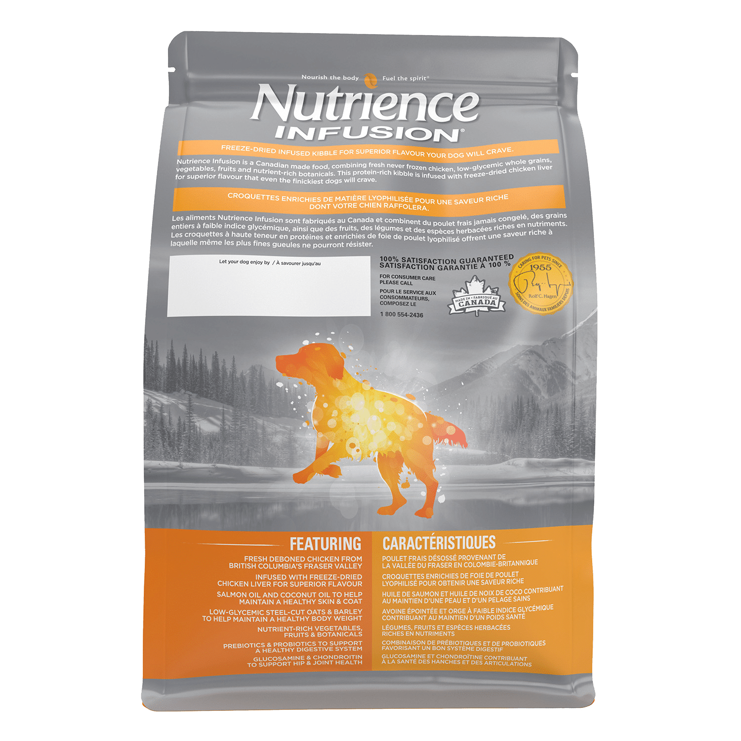 Nutrience Infusion Healthy Adult Chicken dry dog food kibble bag 2.27 kg