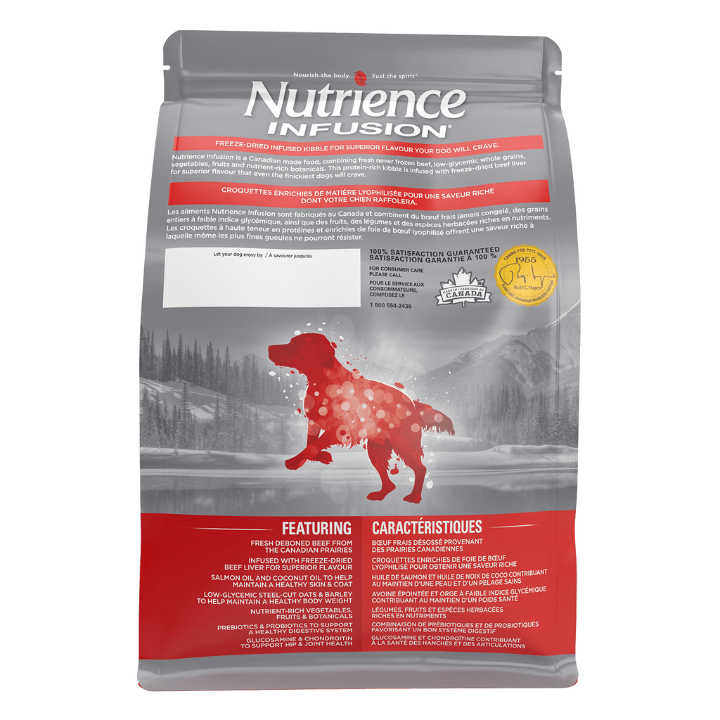 Nutrience Infusion Healthy Adult Beef Recipe dry dog food kibble bag 2.27 kg