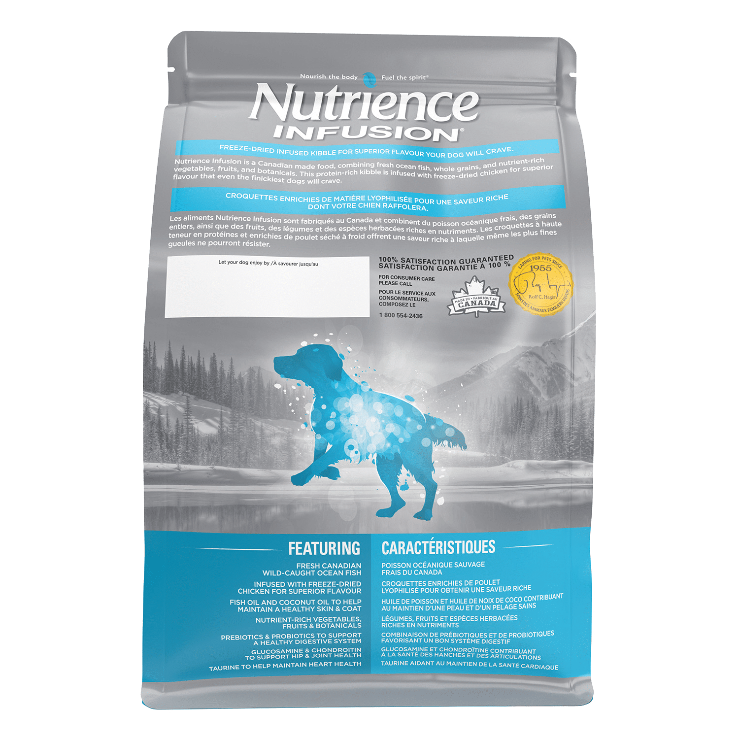Nutrience Infusion Healthy Adult Ocean Fish dry dog food kibble bag 2.27 kg