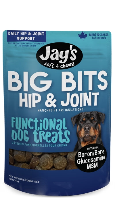 Jay's Big Bits Hip and Joint soft chewy dog treats 200g bag