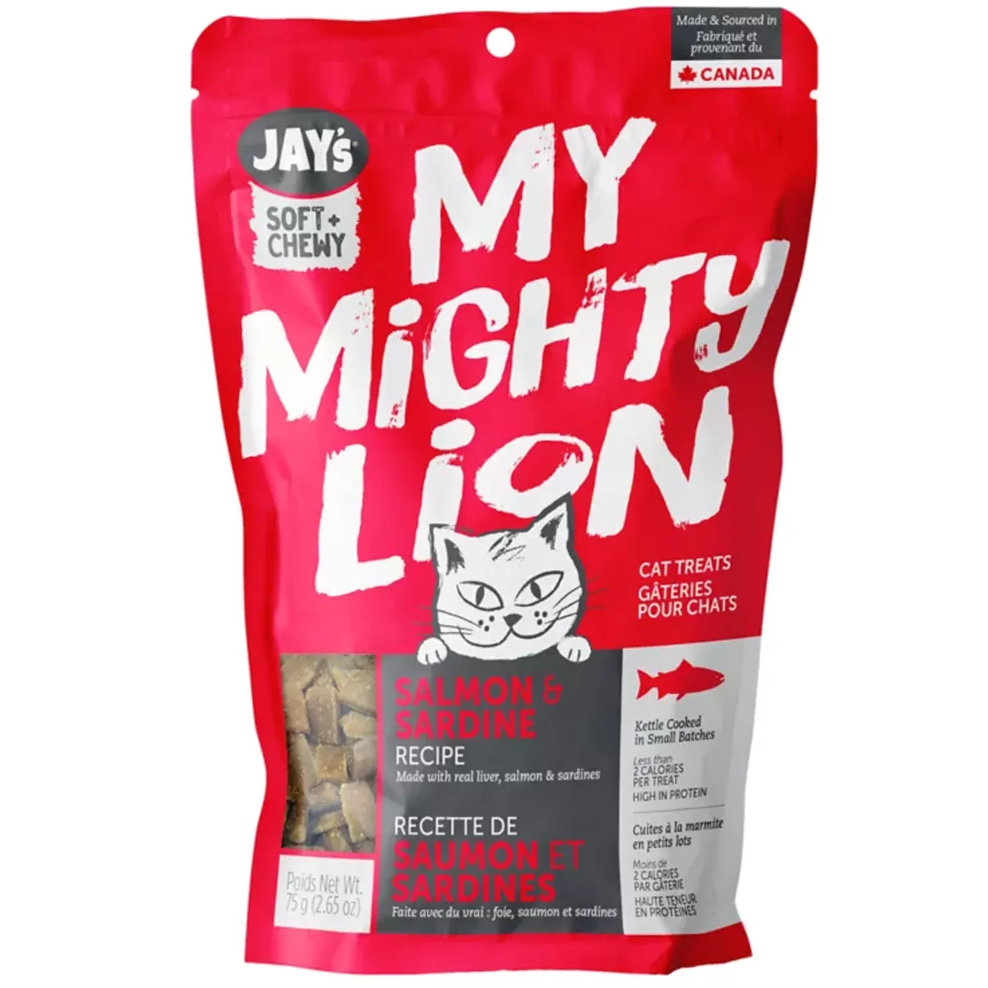 Jay's My Mighty Lion Salmon gluten-free moist cat treats 75g