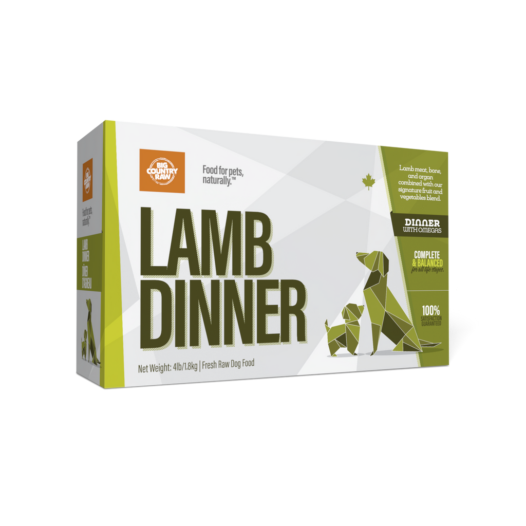 Big Country Raw Lamb Dinner raw frozen dog food 4 lb carton