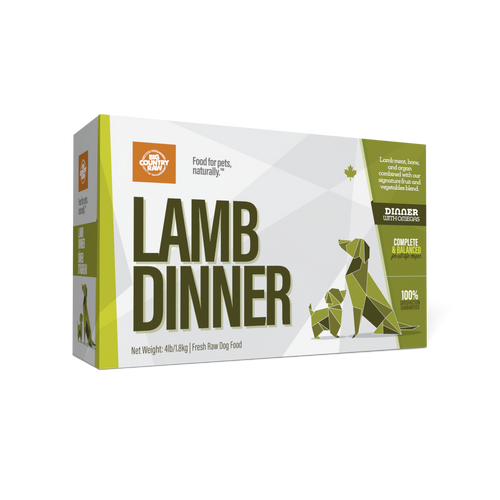 Big Country Raw Lamb Dinner raw frozen dog food 4 lb carton