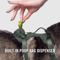 Canada Pooch Core Everything Neoprene Harness with Poop Bag Dispenser in Green, size S
