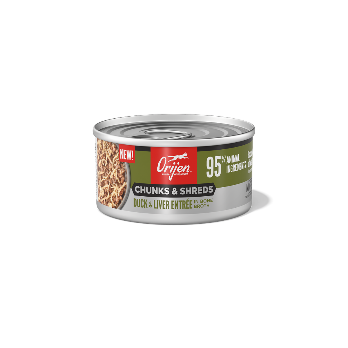 ORIJEN Cat Chunks & Shreds Duck & Liver Entree wet cat food 155g can