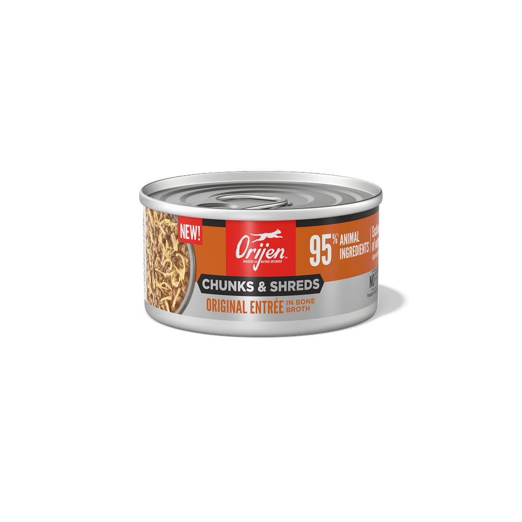 ORIJEN Cat Chunks & Shreds Original Entree wet cat food 155g can