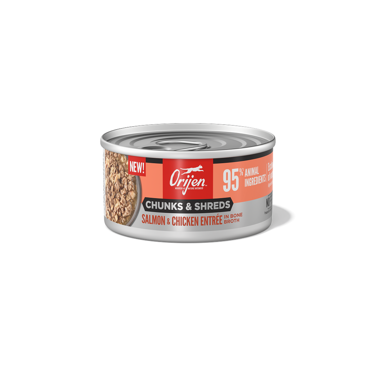 ORIJEN Salmon & Chicken Chunks & Shreds wet cat food 155g can