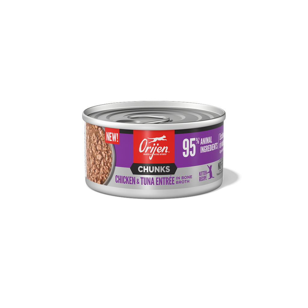 ORIJEN Chunks Kitten Chicken & Tuna wet cat food 155g can