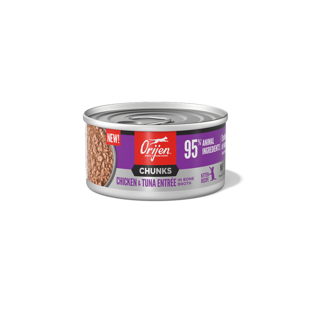 ORIJEN Chunks Kitten Chicken & Tuna wet cat food 155g can