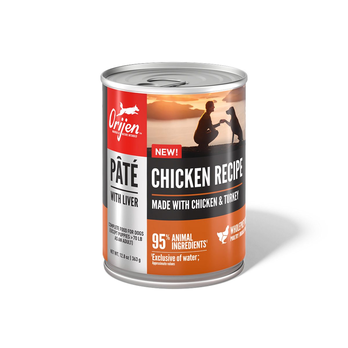ORIJEN Chicken Pâté with Liver wet dog food 363g can