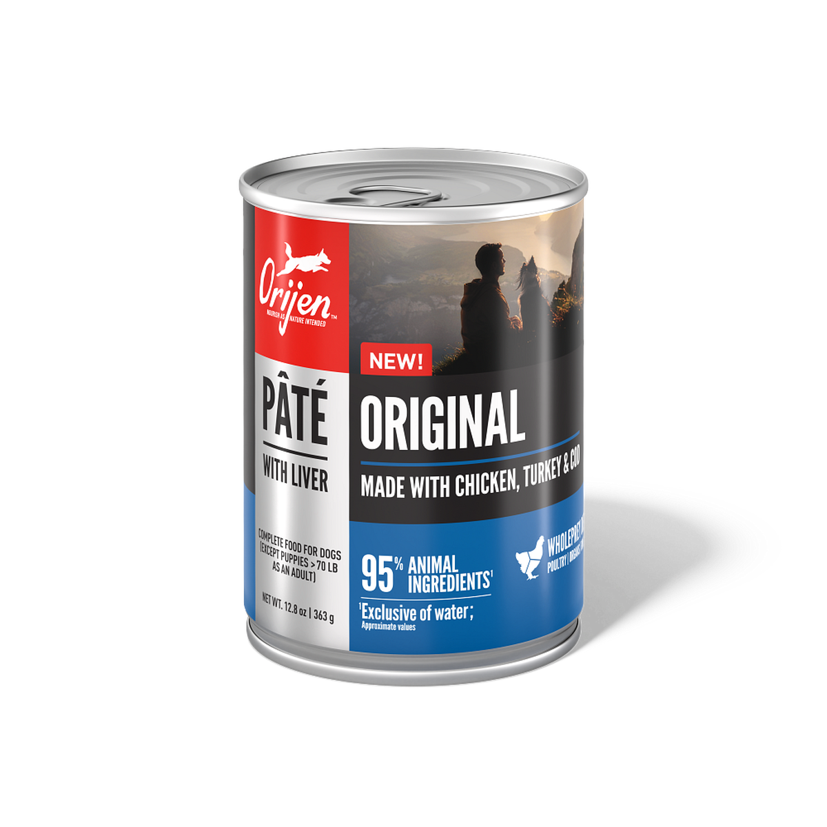 ORIJEN Dog Original Pate with Liver wet dog food 363g cans case of 12