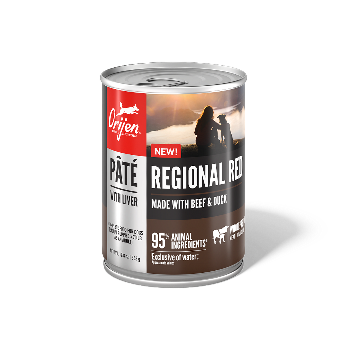 ORIJEN Dog Regional Red Pate with Liver wet dog food 363g cans case of 12