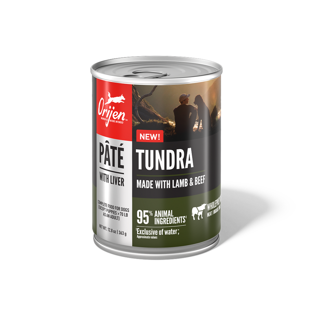 ORIJEN Dog Tundra Pate with Liver wet dog food 363g cans case of 12