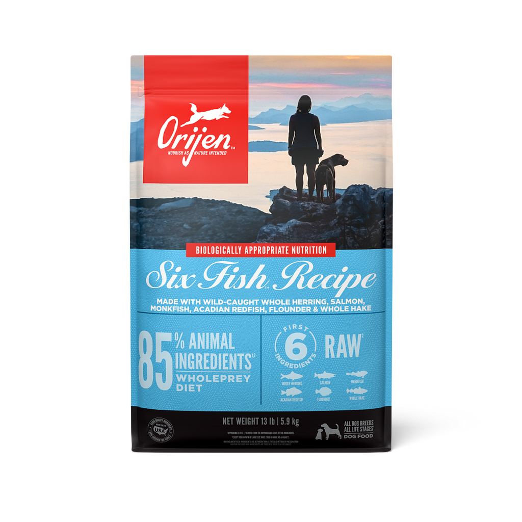 ORIJEN Six Fish dry dog food 11.4 kg bag