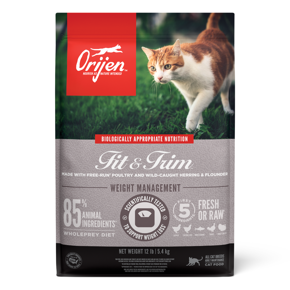 ORIJEN Cat Fit & Trim dry cat food 5.4 kg bag