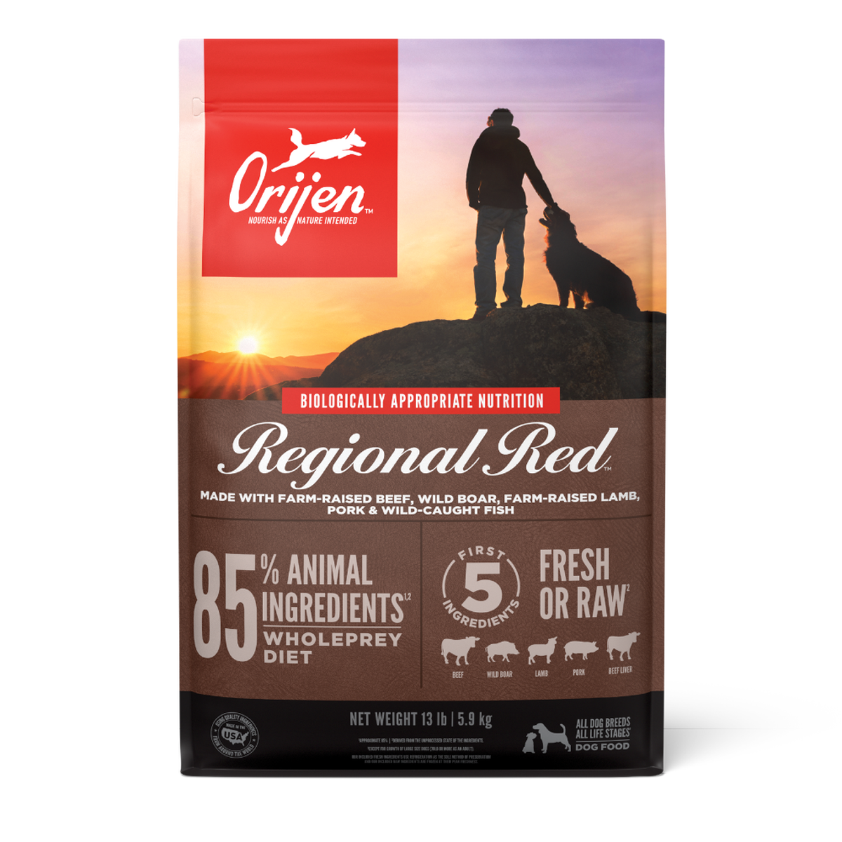 ORIJEN Regional Red dry dog food 11.4 kg bag