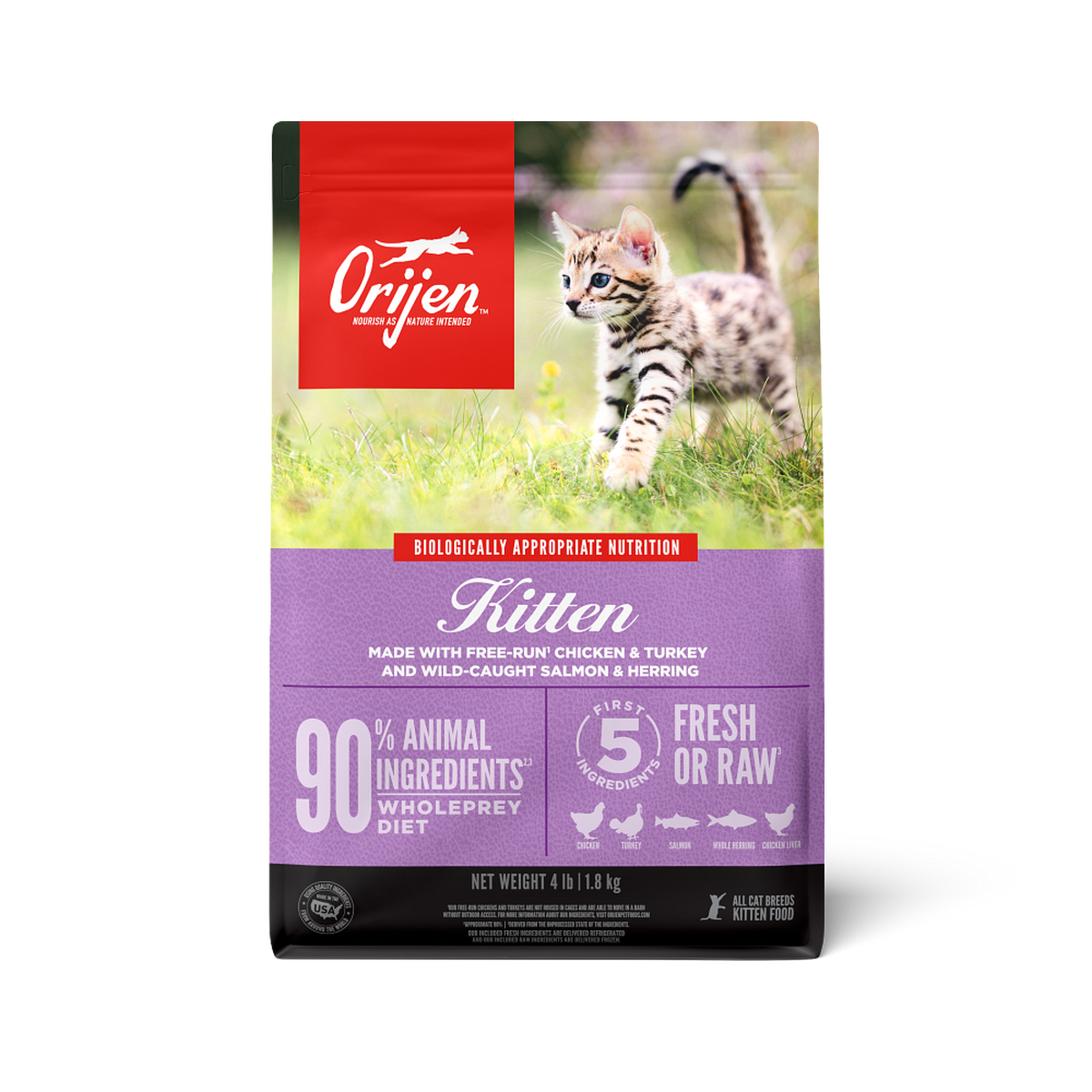 ORIJEN Cat & Kitten dry cat food 1.8 kg bag
