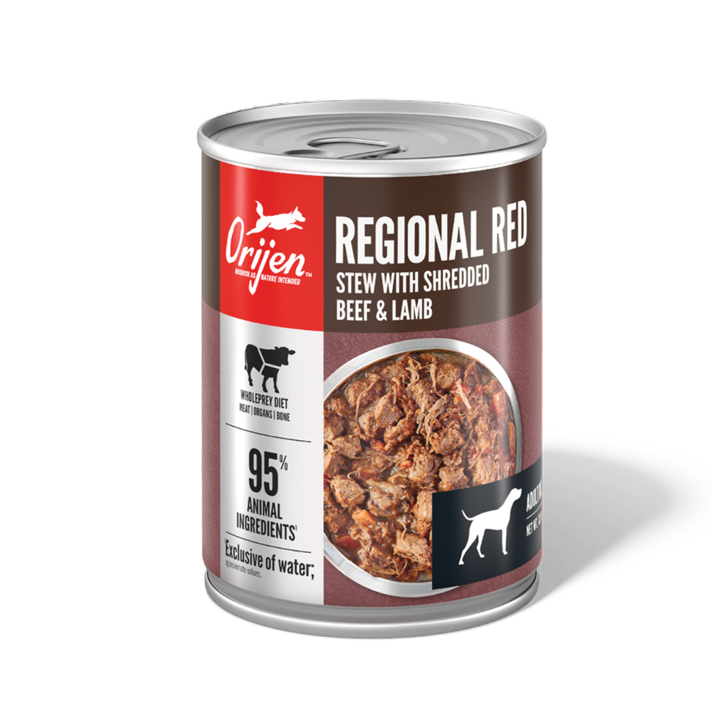 ORIJEN Dog Regional Red Stew wet dog food 363g cans case of 12