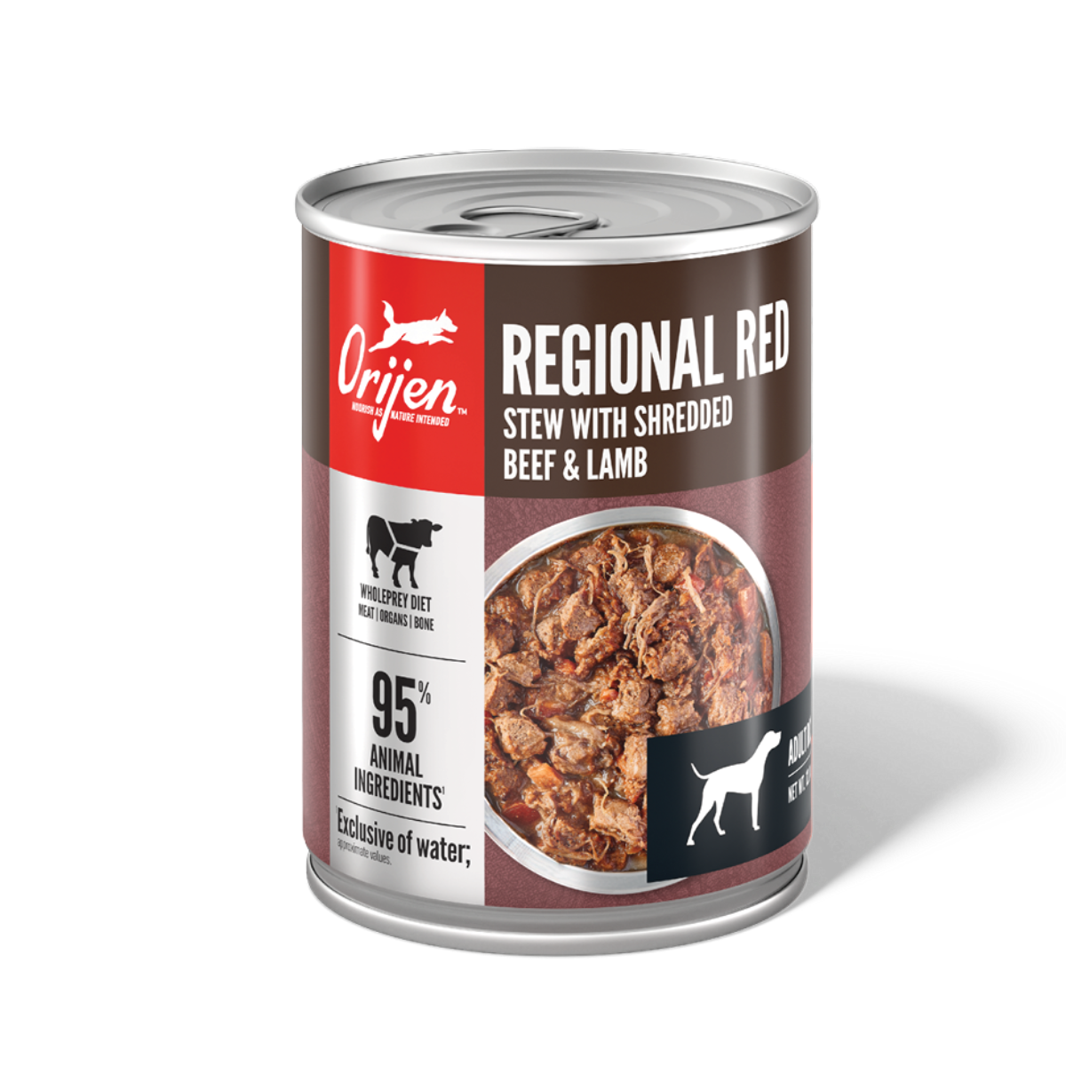 ORIJEN Dog Regional Red Stew wet dog food 363g cans case of 12