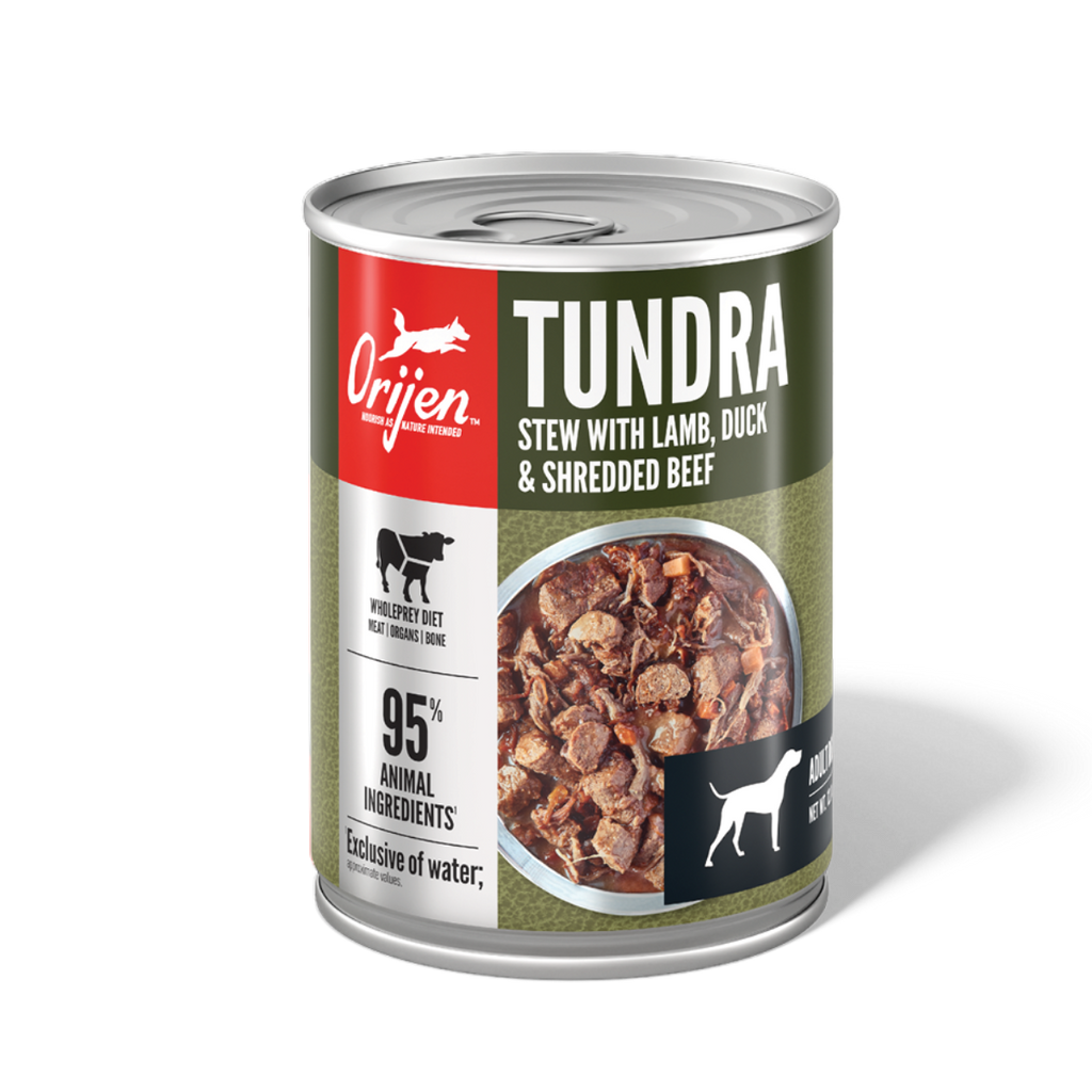 ORIJEN Dog Tundra Stew wet dog food 363g cans case of 12