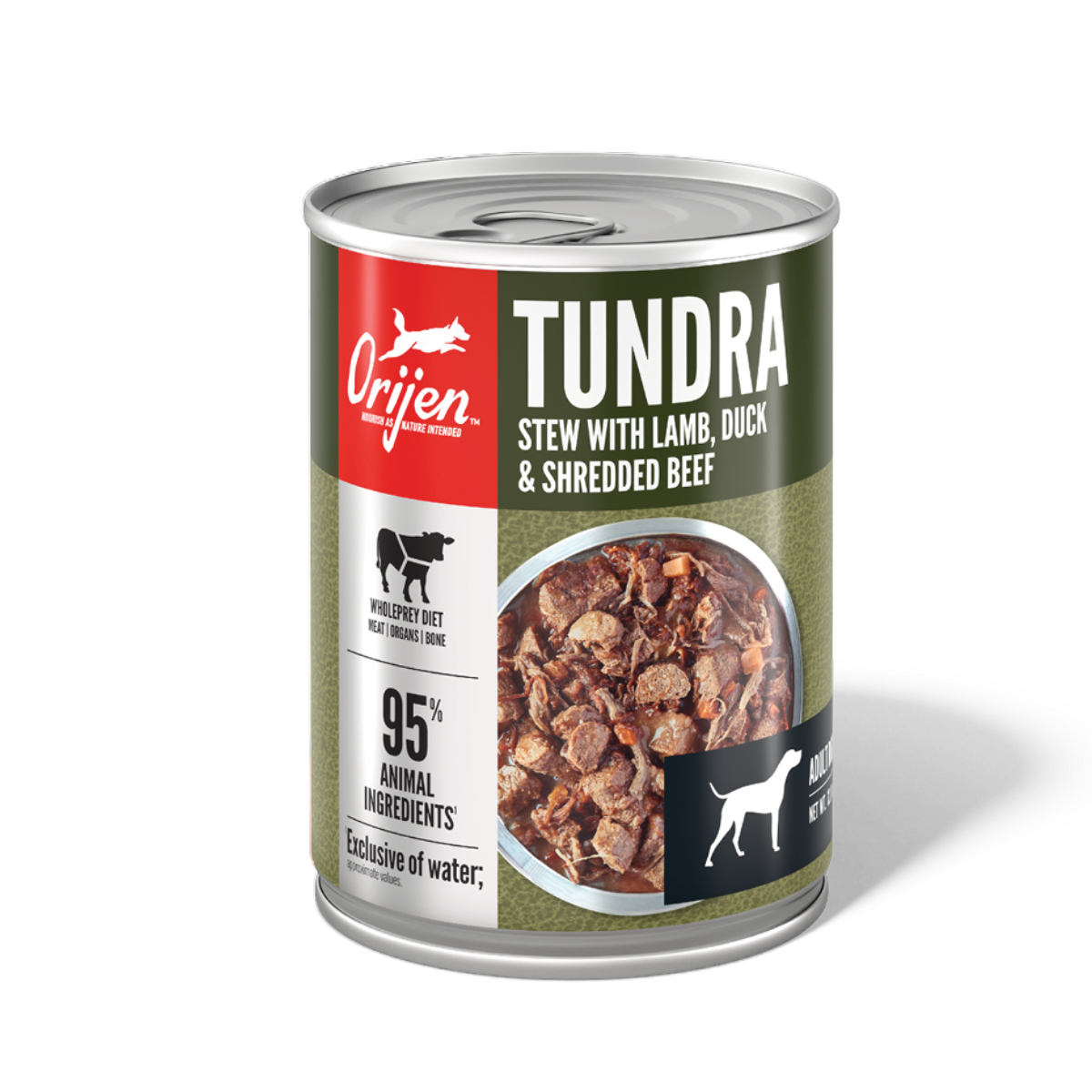 ORIJEN Dog Tundra Stew wet dog food 363g cans case of 12