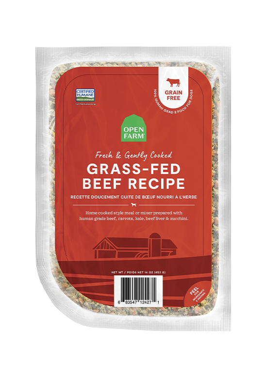 Open Farm Gently Cooked Grass-Fed Beef frozen dog food 16 oz pouch